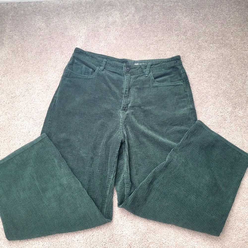 Volcom Forest Green Wide Leg Corduroy Pants